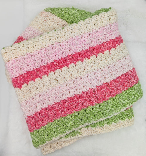 Gehäkelte gestreifte Decke | Handgemachte Kuscheldecke & Wohnaccessoire | Boho Deko