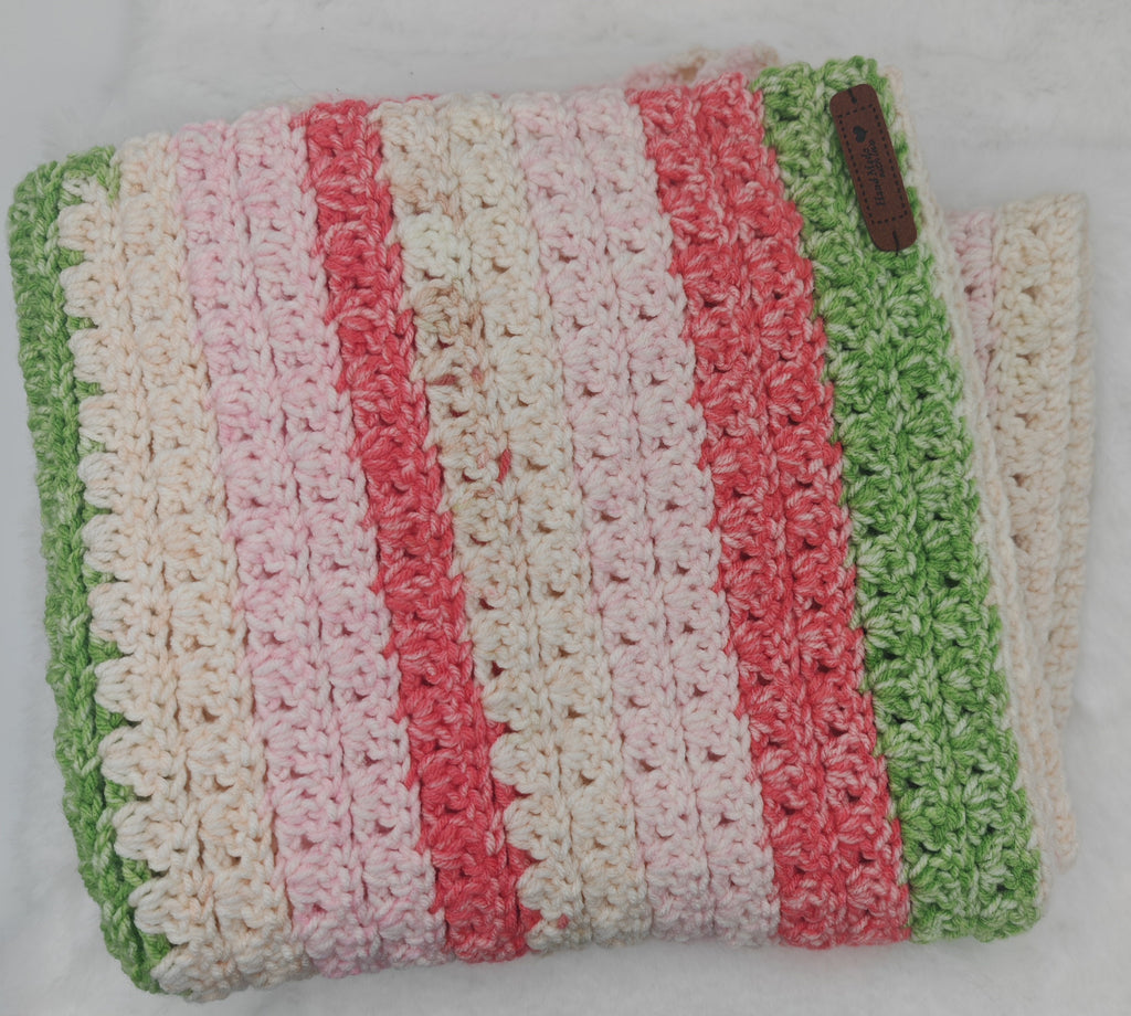 Gehäkelte gestreifte Decke | Handgemachte Kuscheldecke & Wohnaccessoire | Boho Deko