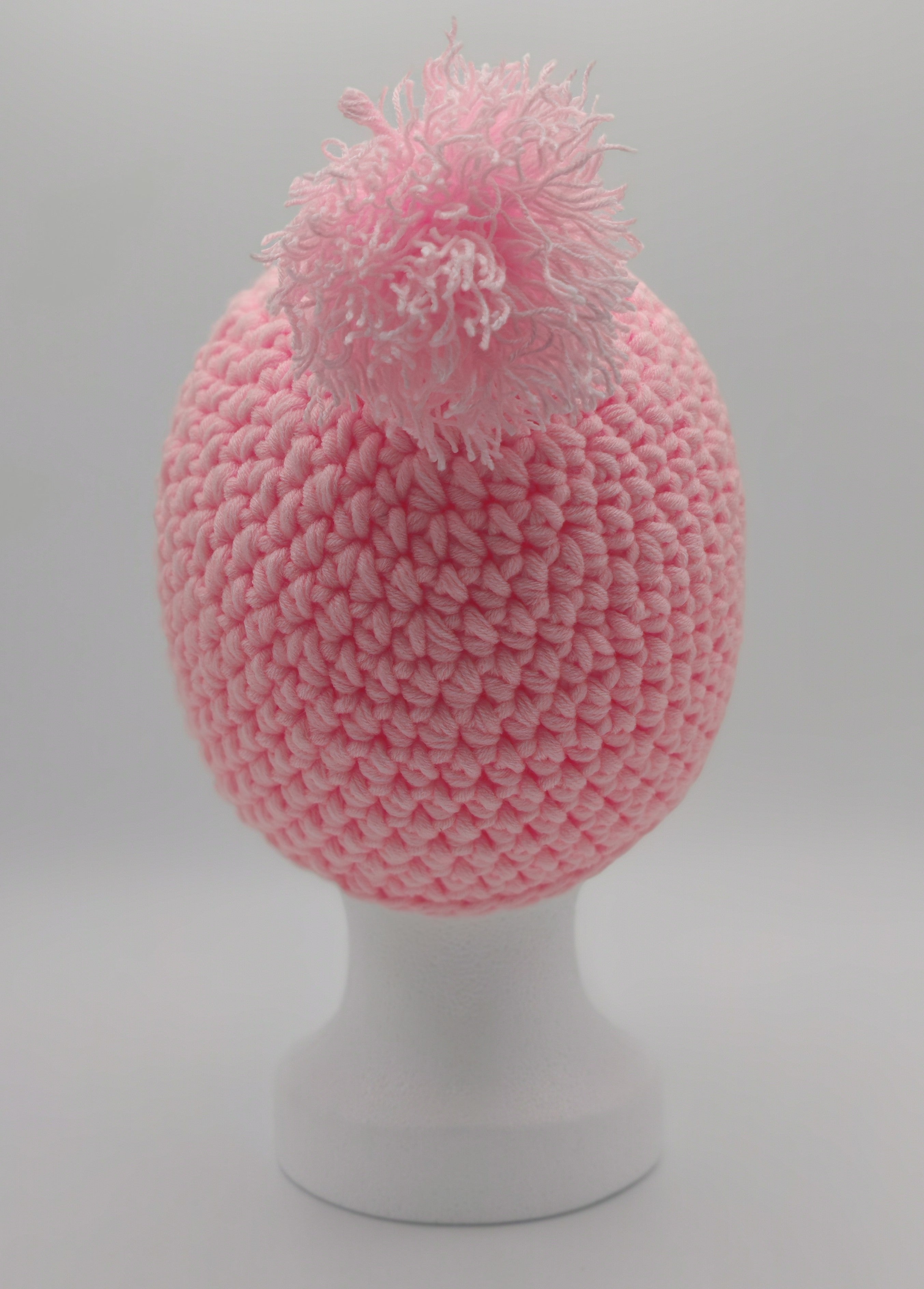 Gehäkeltes Baby- & Kinderset | Mütze mit Bommel & Schal | Rosa | Handgemacht