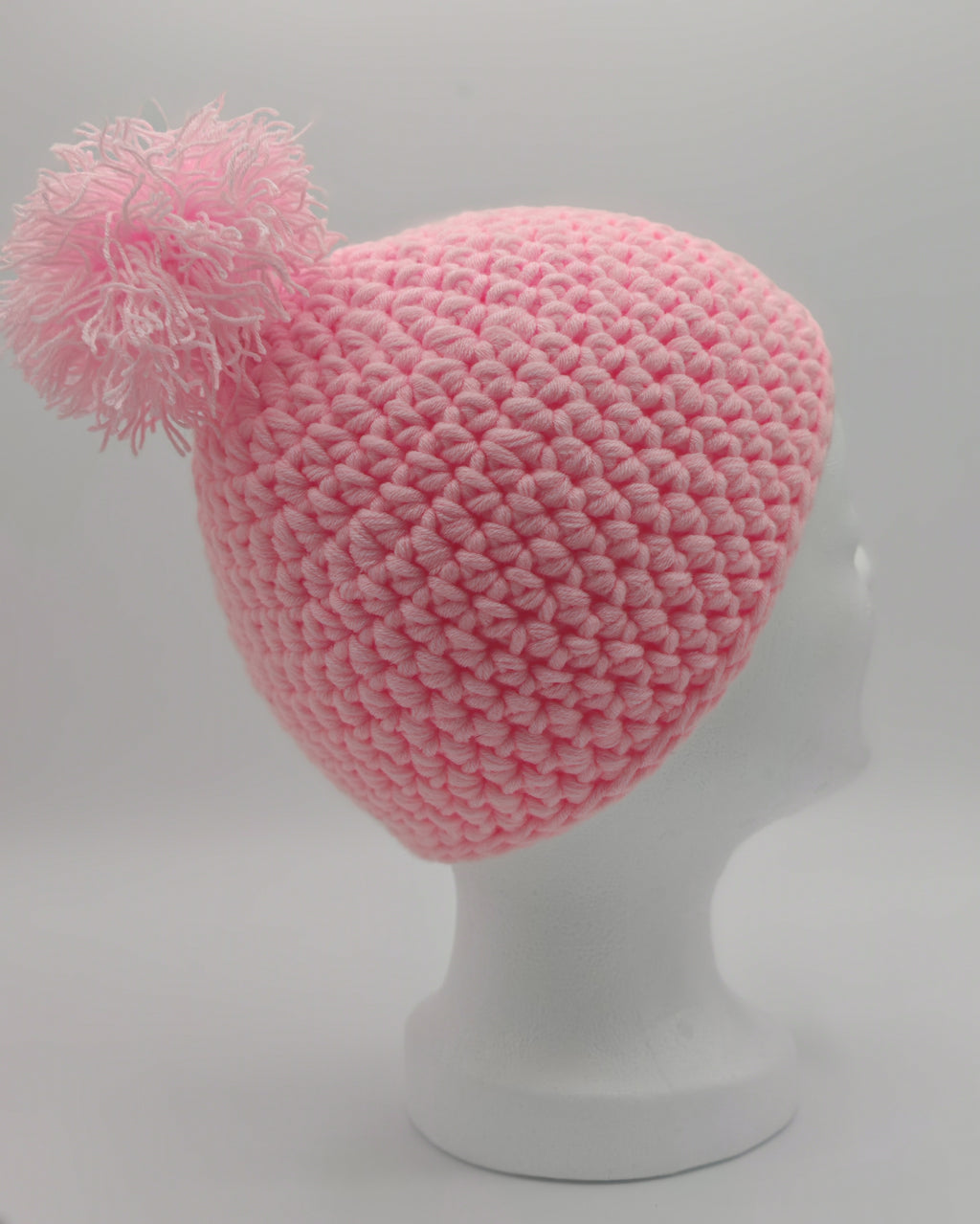 Gehäkeltes Baby- & Kinderset | Mütze mit Bommel & Schal | Rosa | Handgemacht