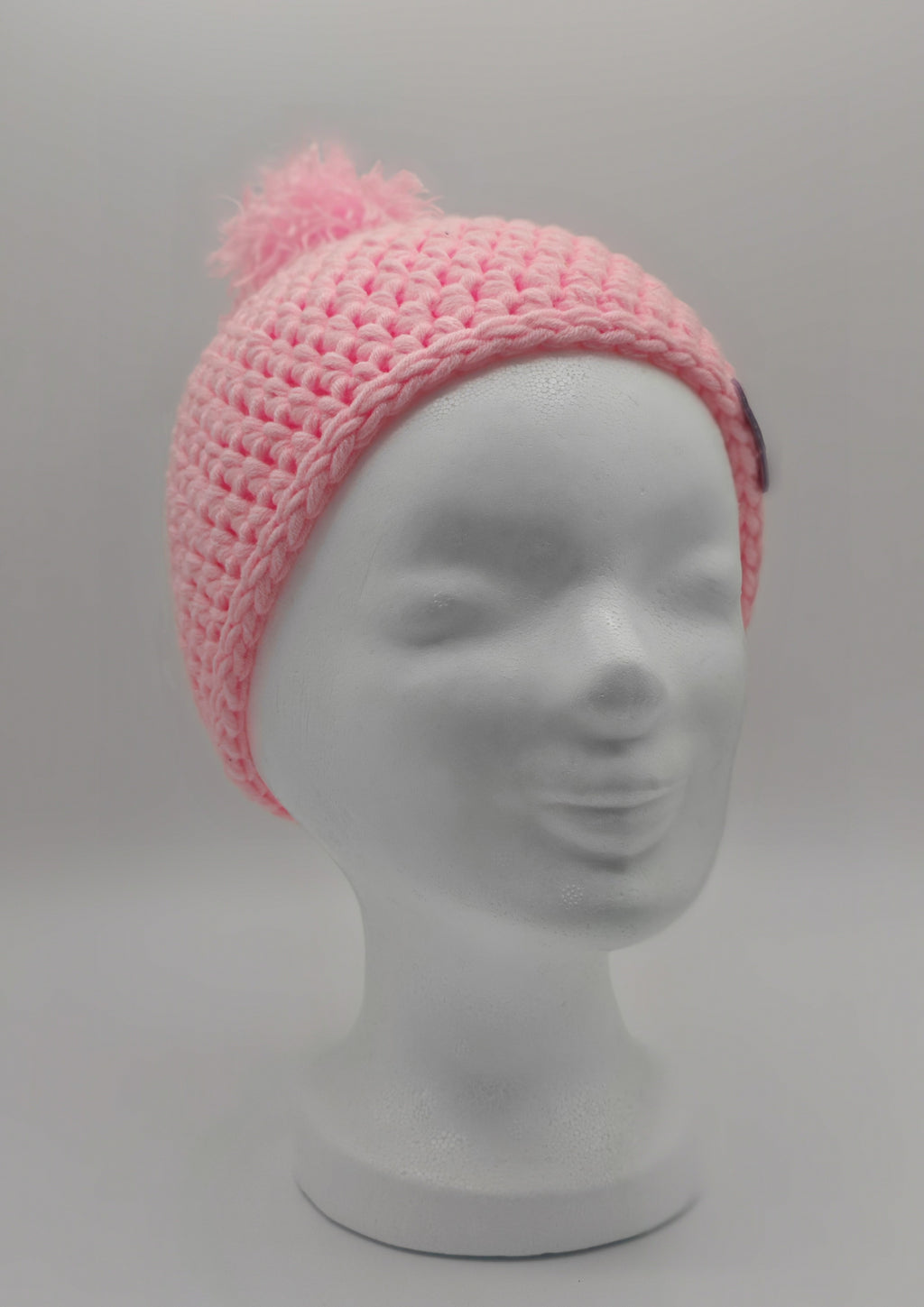 Gehäkeltes Baby- & Kinderset | Mütze mit Bommel & Schal | Rosa | Handgemacht