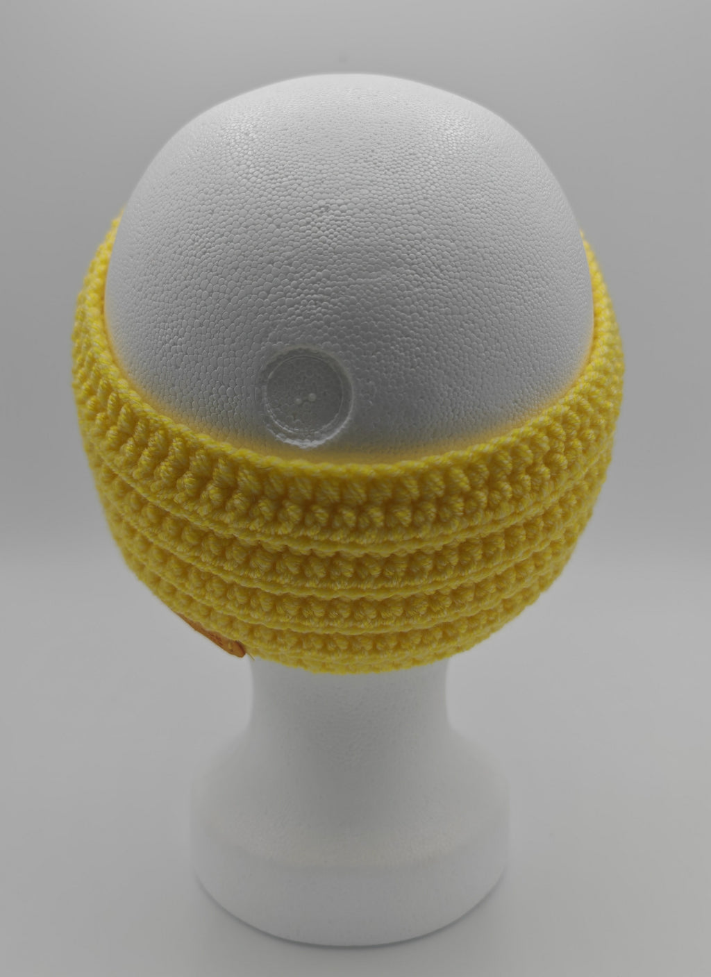 Gehäkeltes Stirnband mit Knoten – Gelb | Handgemachtes Stirnband für Damen