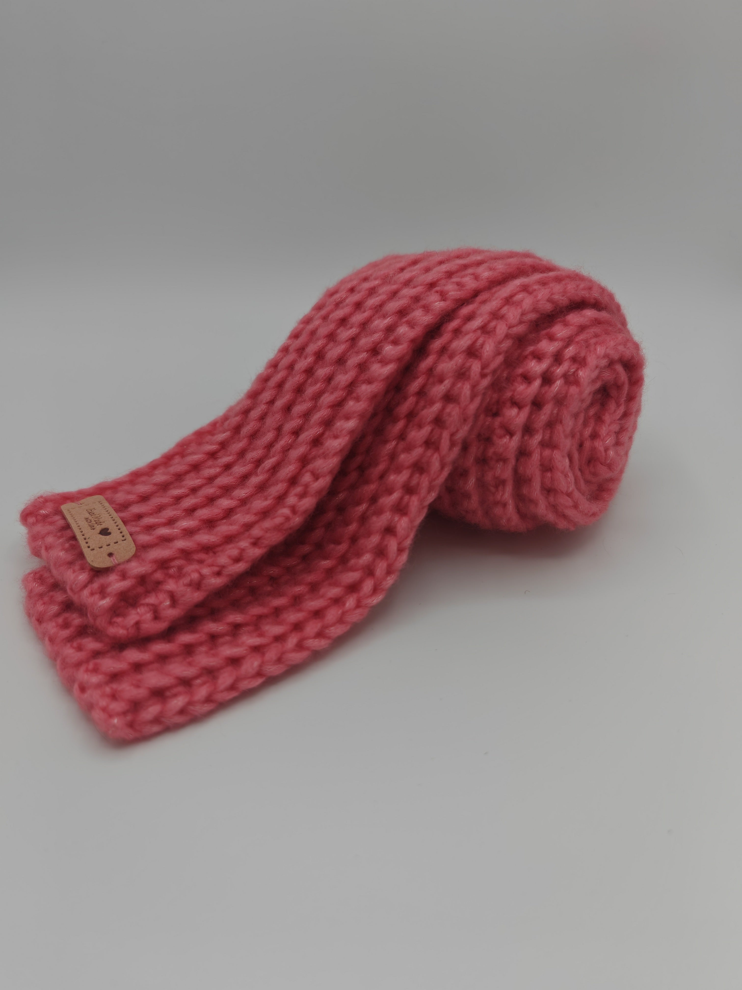 Handgehäkelter Kinderschal Rosa | Warmer Winterschal für Mädchen | Chunky Schal aus Handarbeit