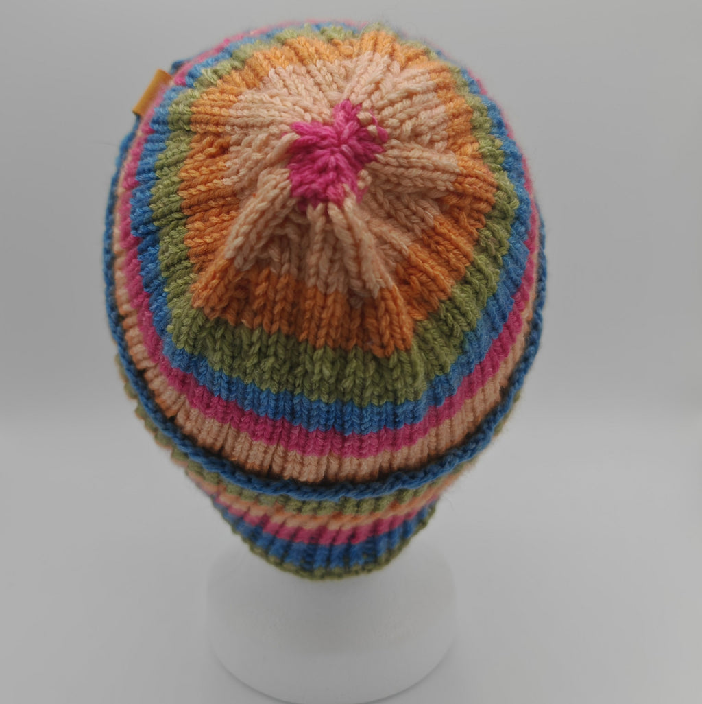 Bunte handgestrickte Kindermütze | Warme Beanie für Kinder