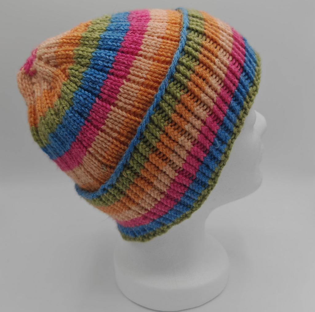 Bunte handgestrickte Kindermütze | Warme Beanie für Kinder