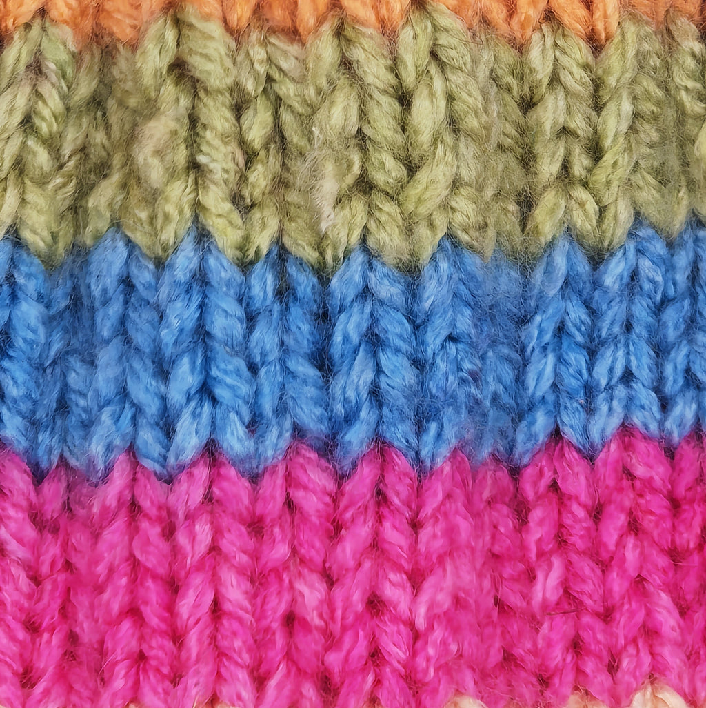 Bunte handgestrickte Kindermütze | Warme Beanie für Kinder