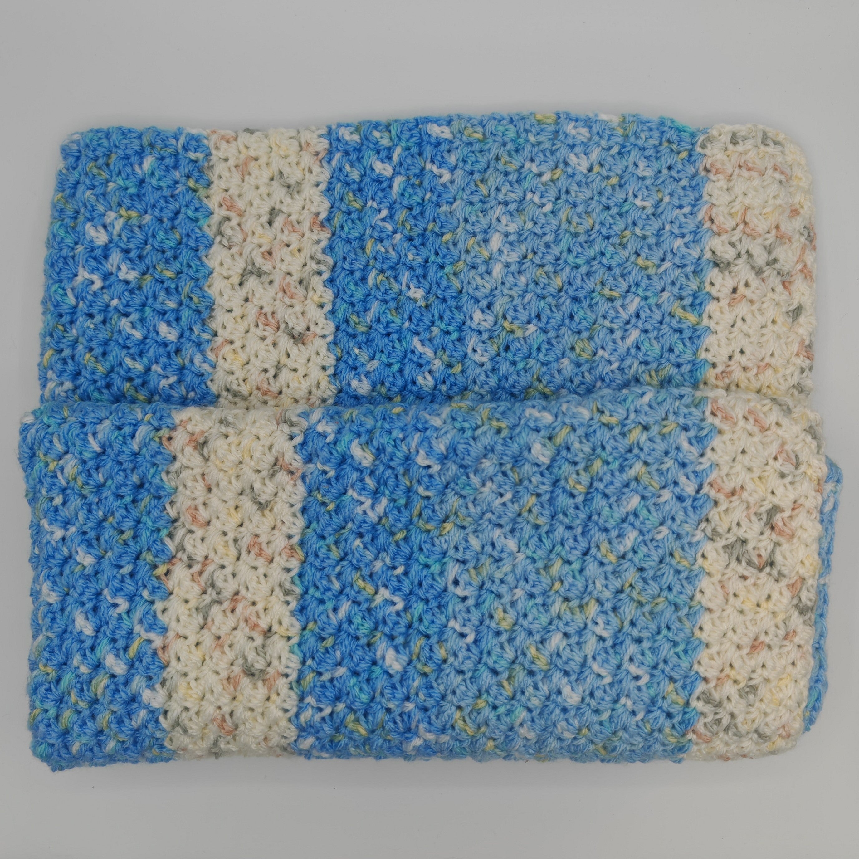 Handgehäkeltes Kissen- & Decken-Set Blau | Struktur Häkeldecke mit Kissen | Handmade Wohnaccessoire | Sofadecke Set Unikat