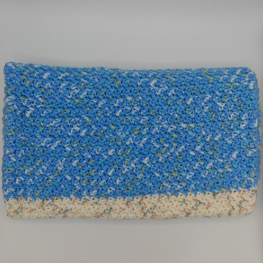 Handgehäkeltes Kissen- & Decken-Set Blau | Struktur Häkeldecke mit Kissen | Handmade Wohnaccessoire | Sofadecke Set Unikat