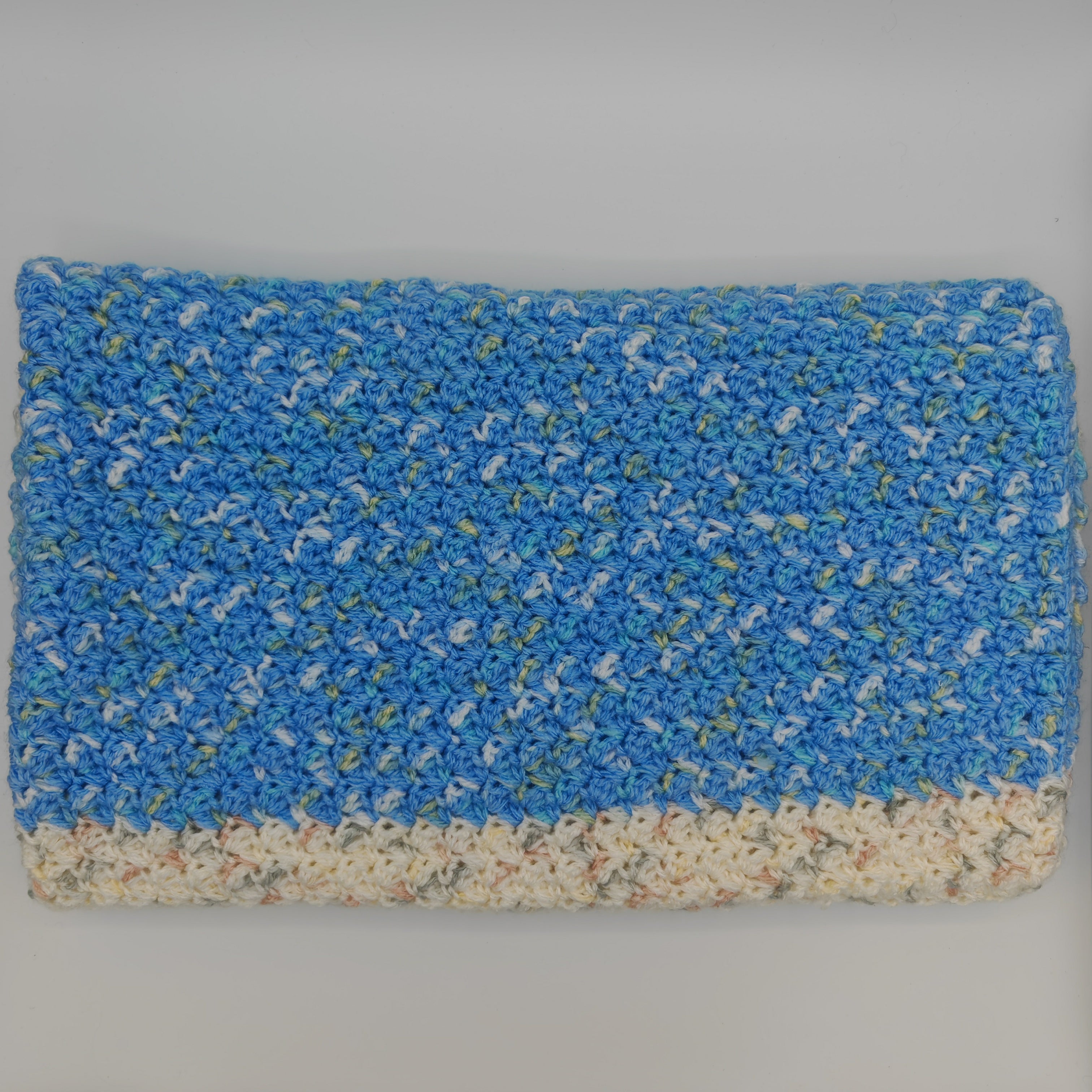 Handgehäkeltes Kissen- & Decken-Set Blau | Struktur Häkeldecke mit Kissen | Handmade Wohnaccessoire | Sofadecke Set Unikat