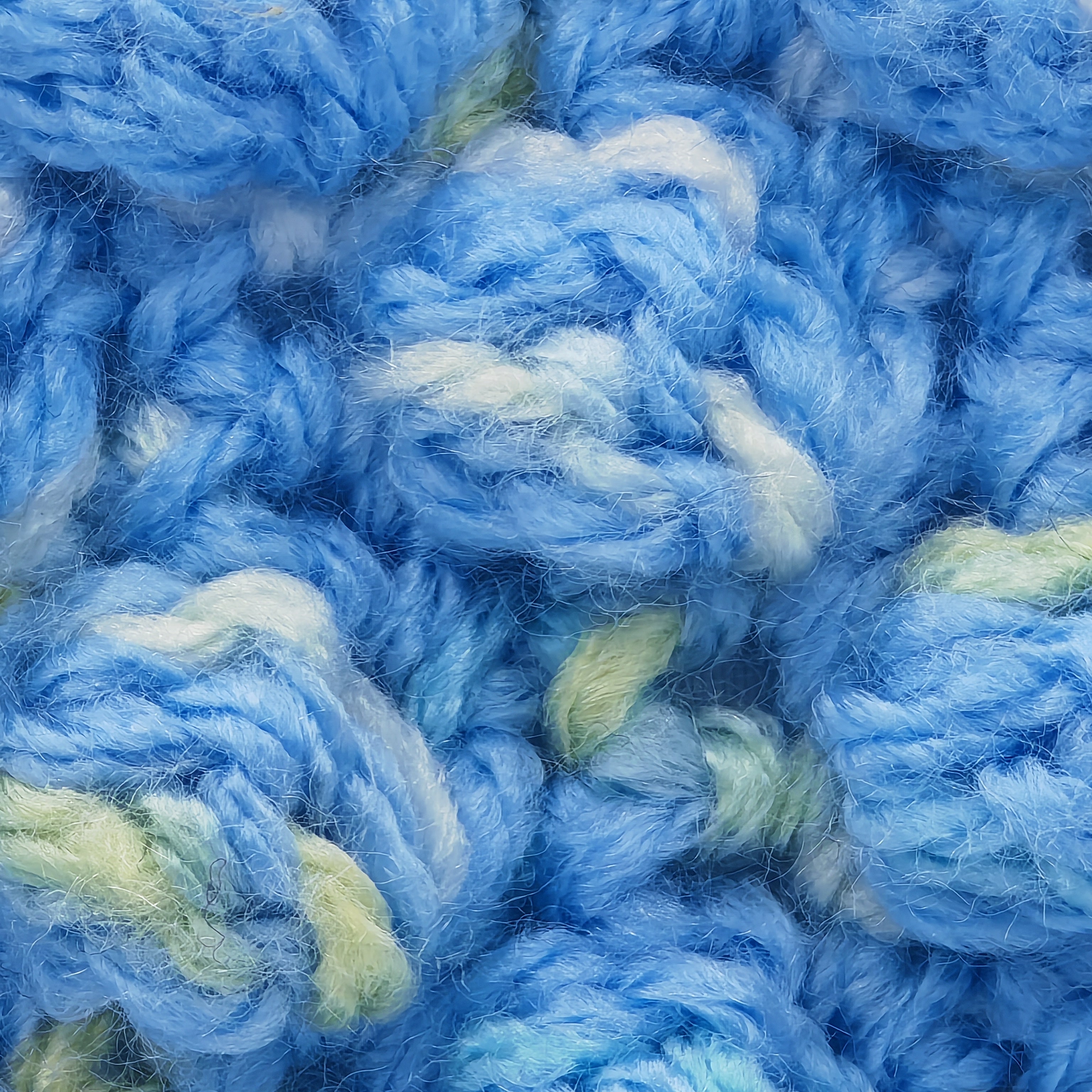 Handgehäkeltes Kissen- & Decken-Set Blau | Struktur Häkeldecke mit Kissen | Handmade Wohnaccessoire | Sofadecke Set Unikat