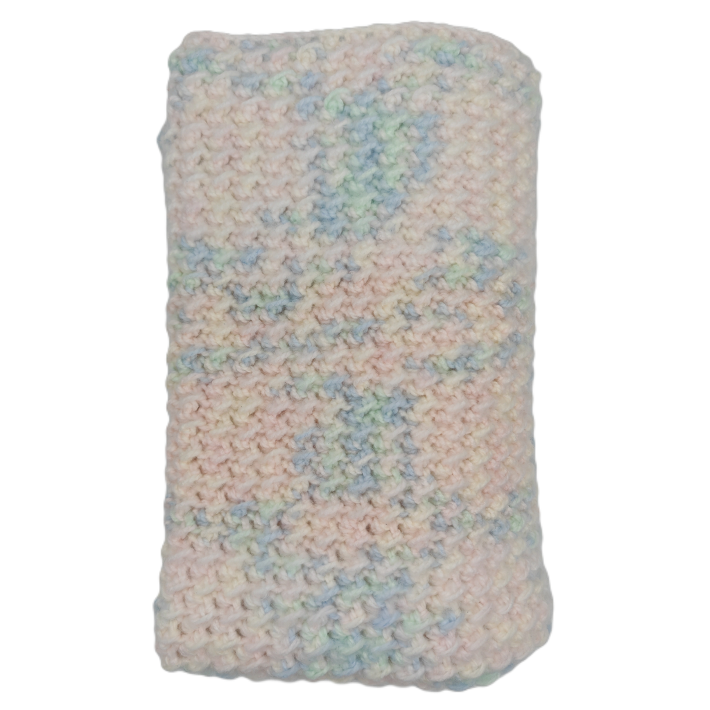 Handgehäkelte Babydecke 70x75 cm | Weiche Häkeldecke in Pastell, Geschenk zur Geburt