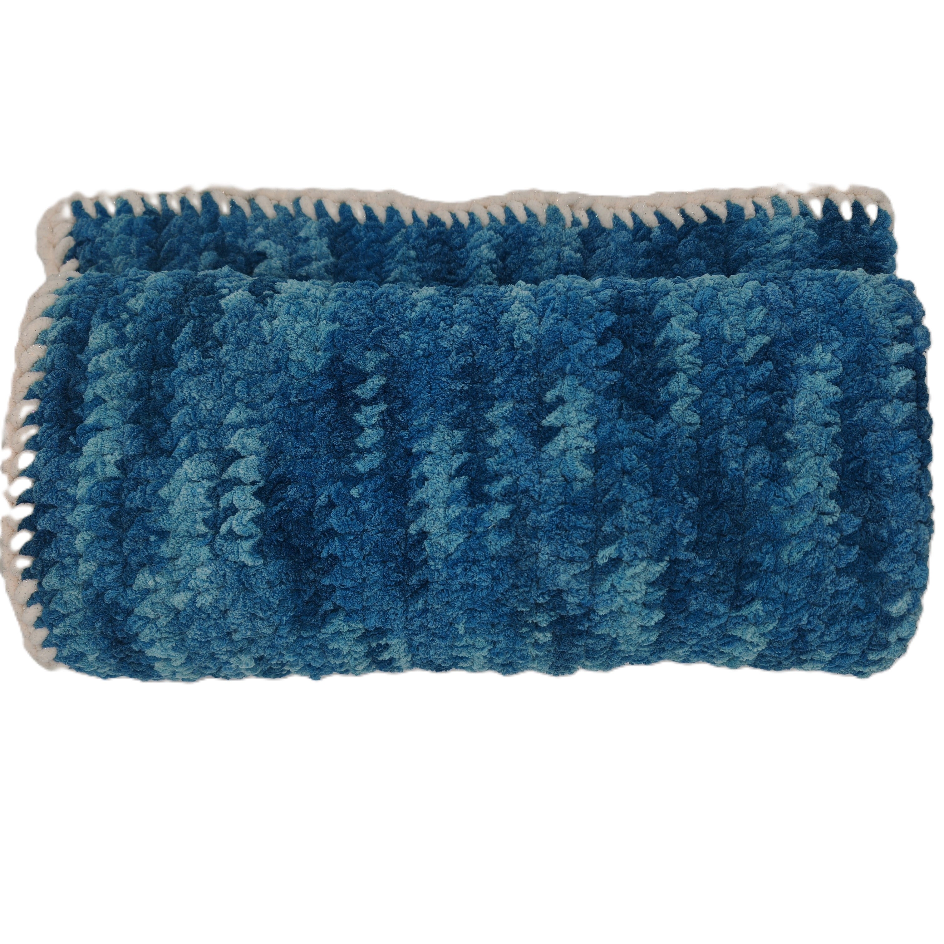 Handgehäkelte Kuscheldecke in Blau | Sofa- & Babydecke | Handgemacht