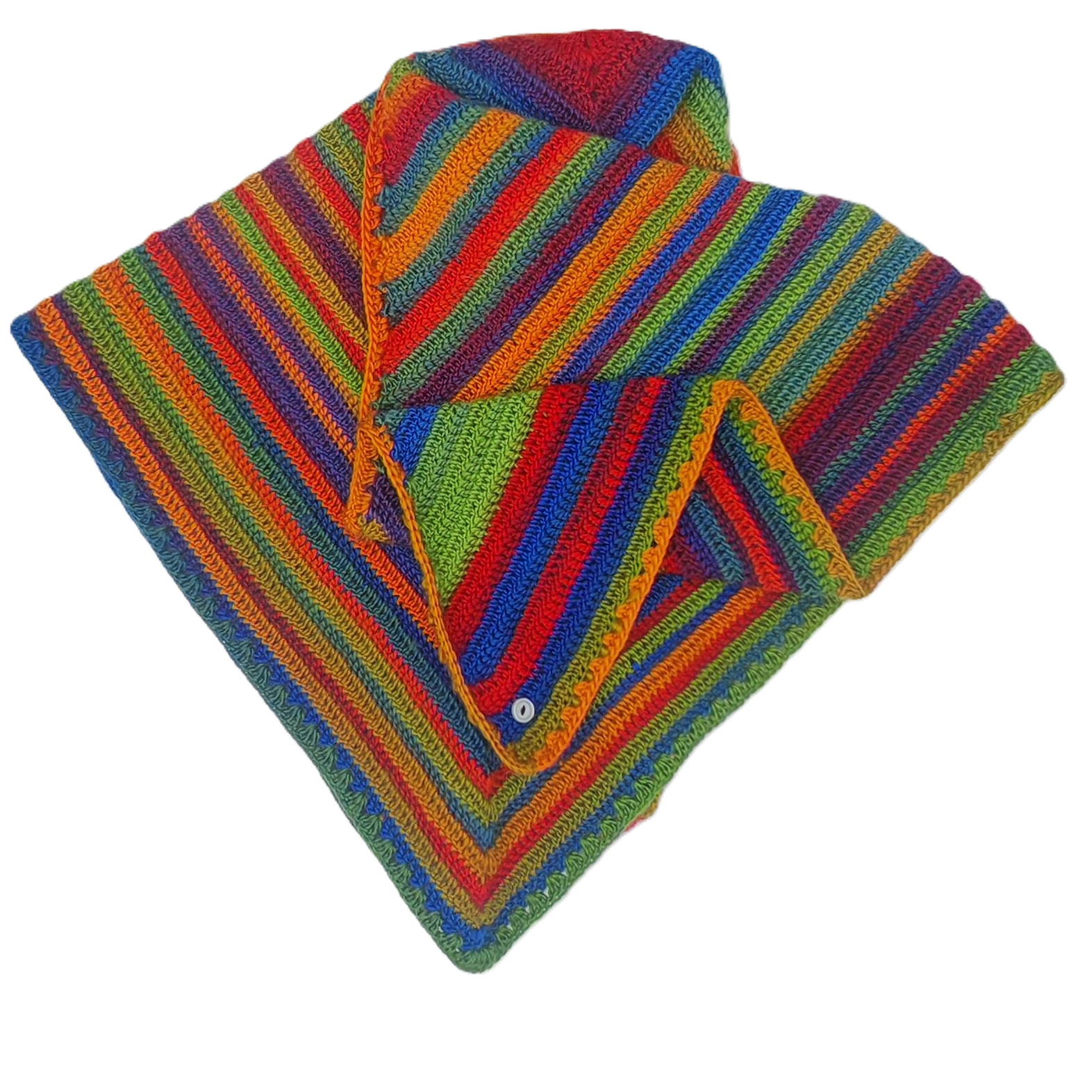 Handgehäkeltes Regenbogen Dreieckstuch – Unikat | Boho Häkeltuch
