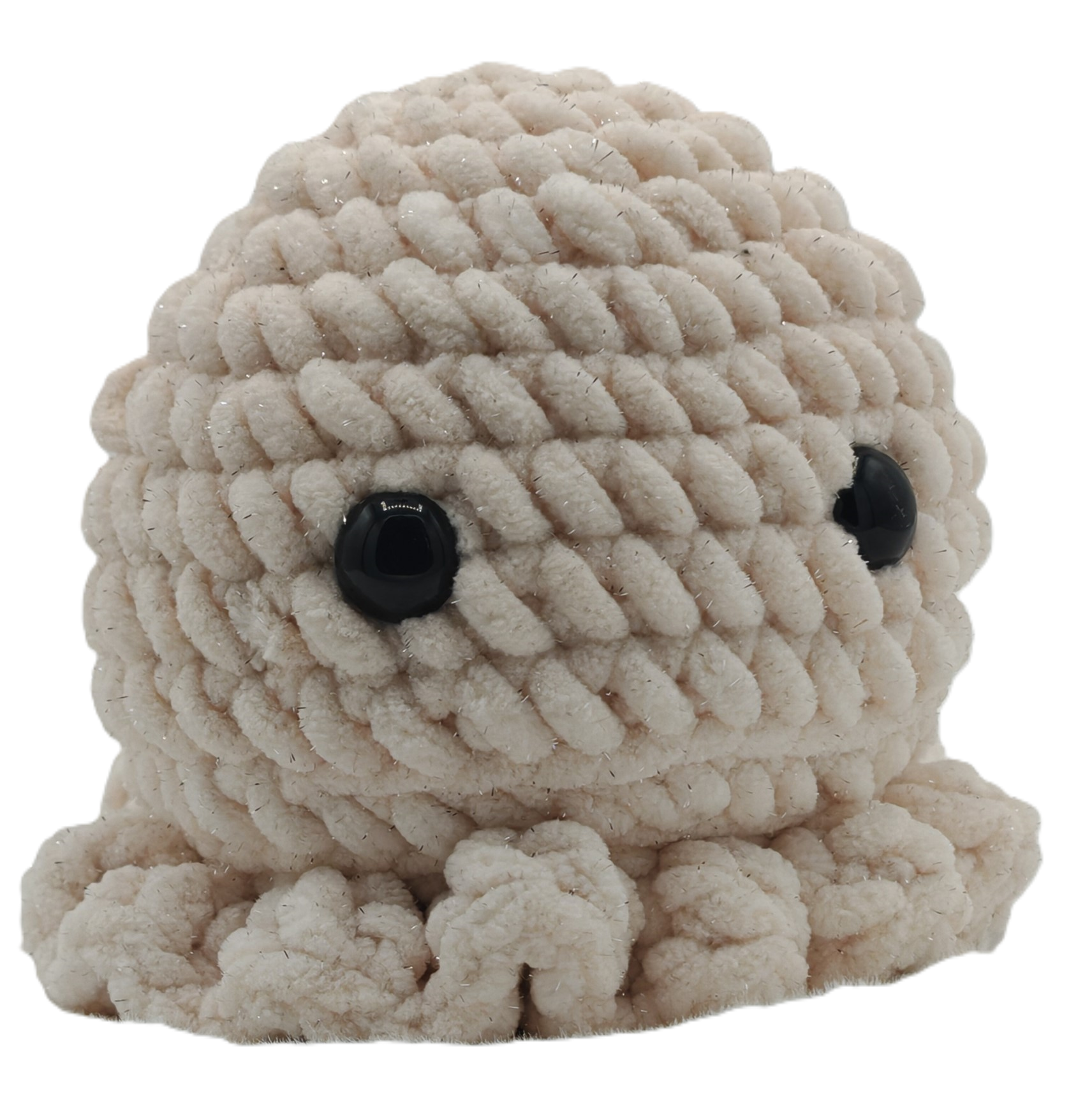Gehäkelte Kuschel‑Qualle „Jelly“ | Weiches Amigurumi‑Plüschtier handgemacht | Geschenk & Deko (Offwhite)