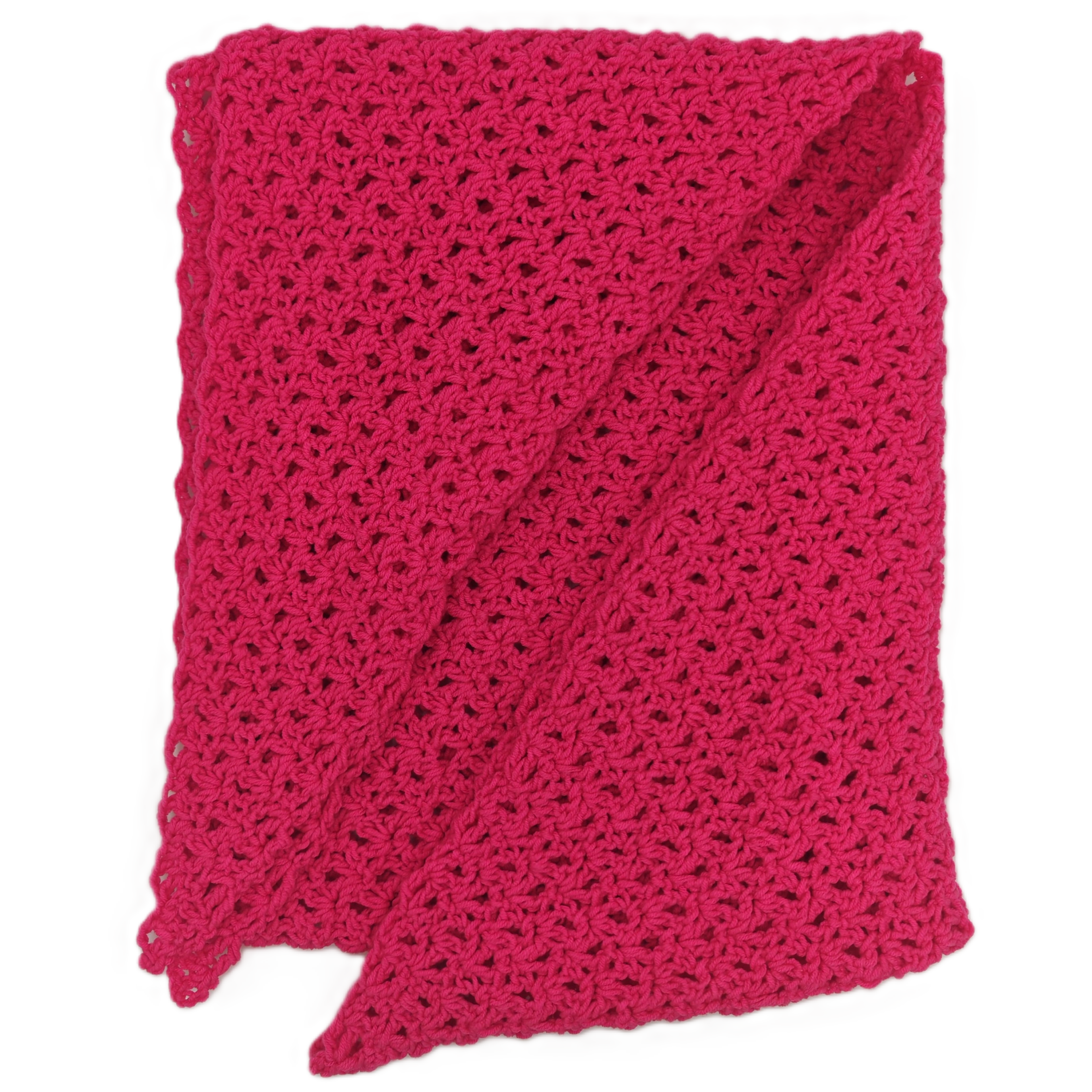 Gehäkeltes Dreieckstuch Pink – Handgemachtes Schultertuch Damen – Boho Häkel Schal – Leichtes Sommertuch