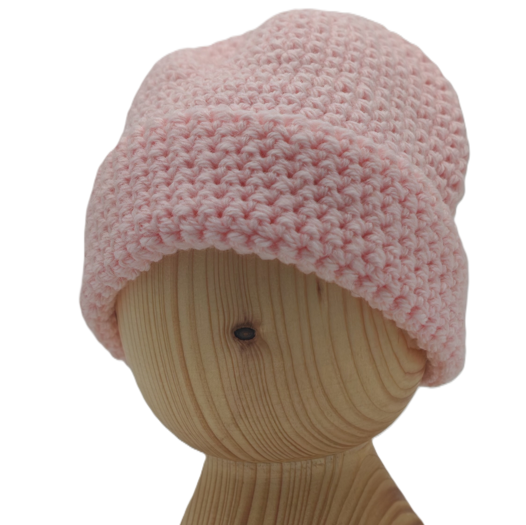Handgehäkelte Frühchenmütze in Rosa – Weiche Mütze für Frühgeborene & Neugeborene