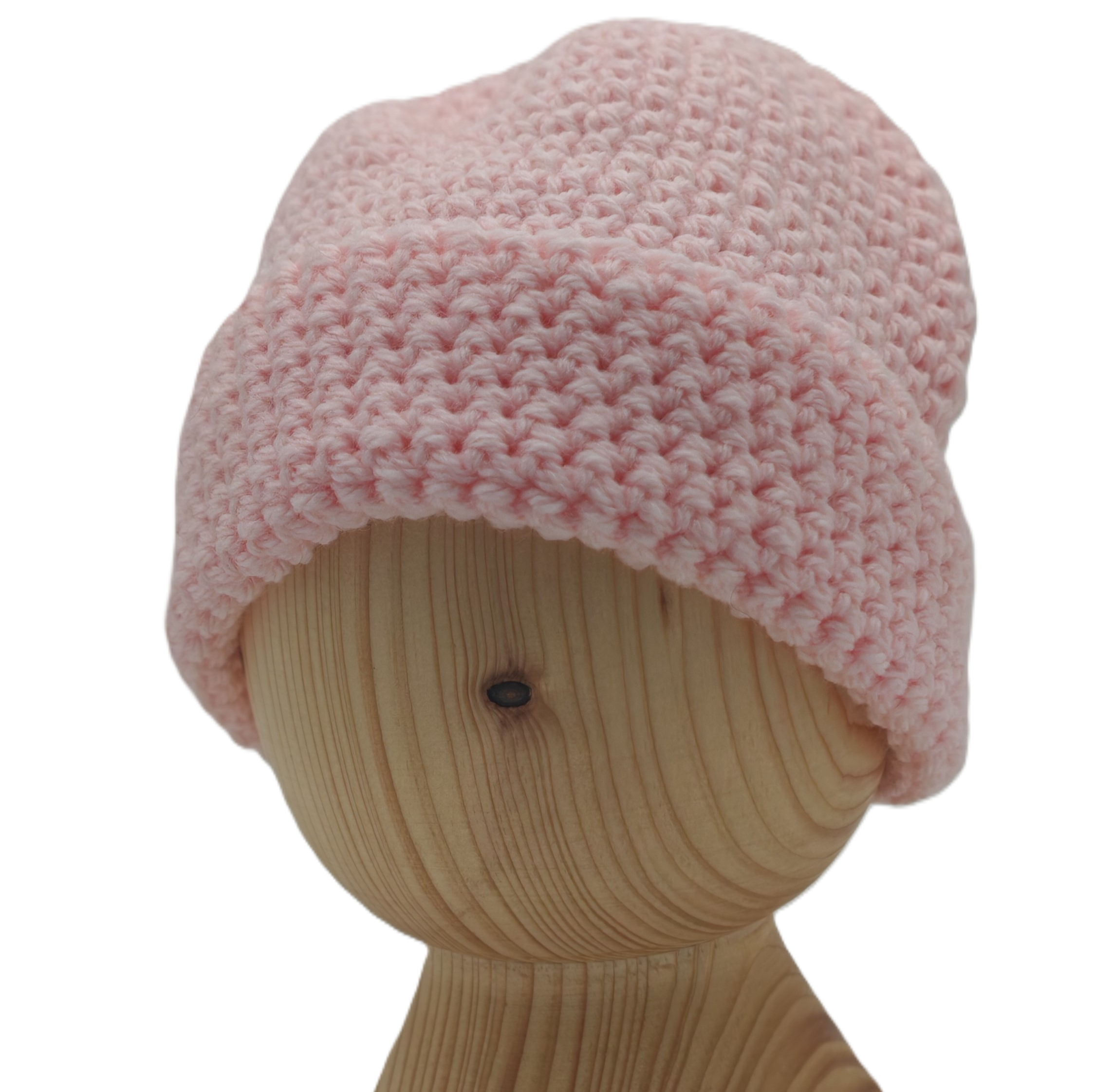 Handgehäkelte Frühchenmütze in Rosa – Weiche Mütze für Frühgeborene & Neugeborene