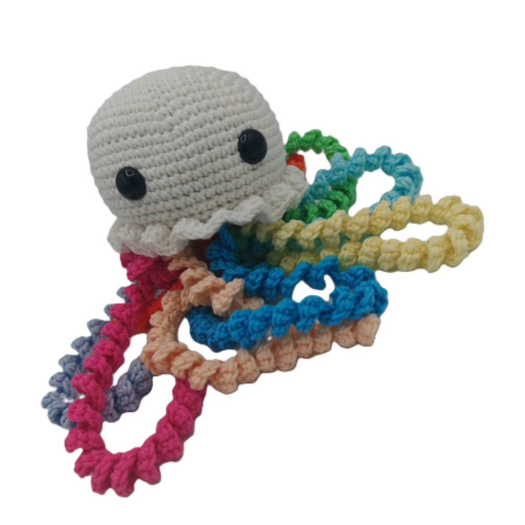 Handgemachte Häkel-Qualle – Amigurumi Deko aus Baumwolle