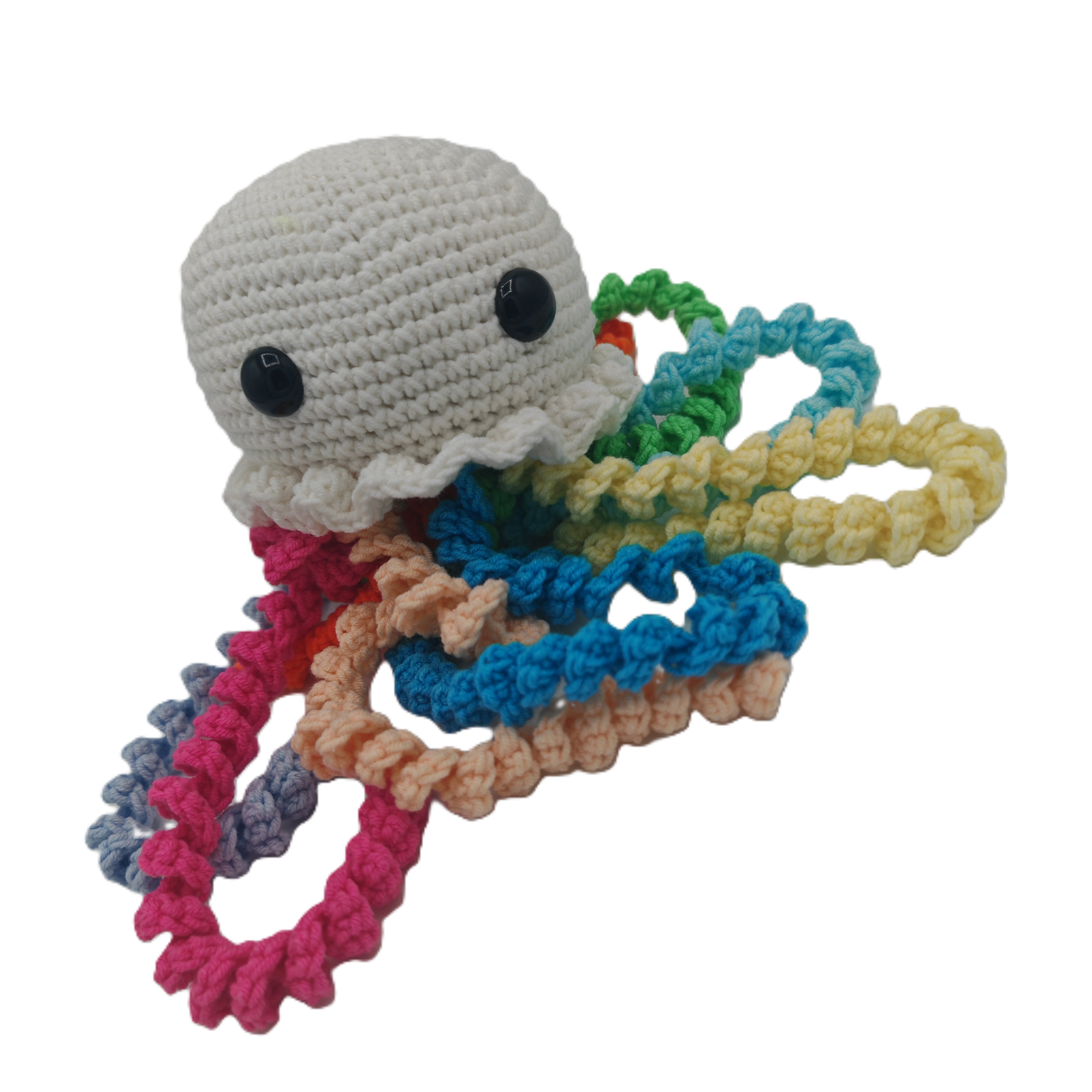 Handgemachte Häkel-Qualle – Amigurumi Deko aus Baumwolle